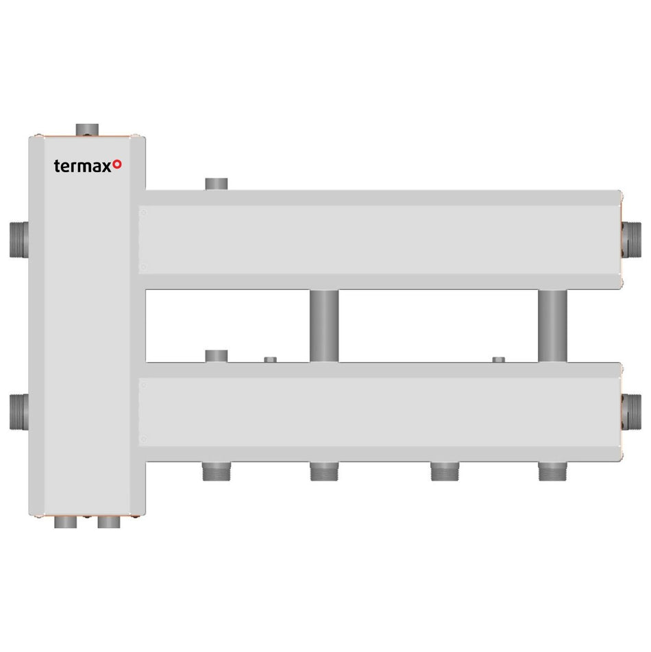 Ansamblu distribuitor + Butelie de egalizare 1 1/4" - 1", 2+1 cai, iesiri jos, Termax KSH22D125.200