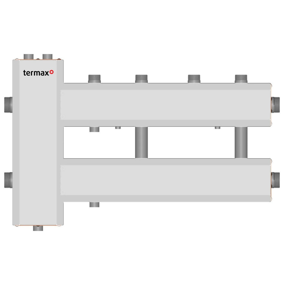 Ansamblu distribuitor + Butelie de egalizare 1 1/4" - 1", 2+1 cai, iesiri sus, Termax KSH22G125.200