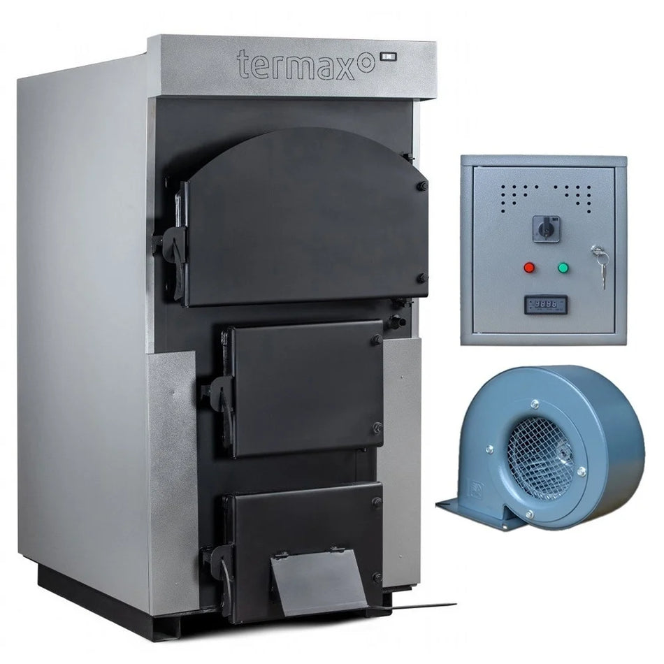 Centrala/Cazan lemn Termax Hercule 200 kW, industrial, volum manta apa 700 litri + Ventilator si Automatizare