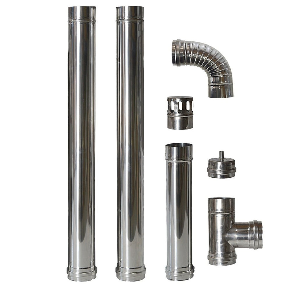 Kit cos fum de interior Termax pentru centrale cu peleti, din inox, Ø 80 mm