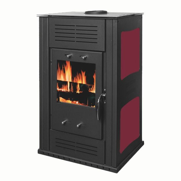 Soba pe lemn Termax Ambra, 9.47 kW, randament 84.32%, 60 m², Bordo