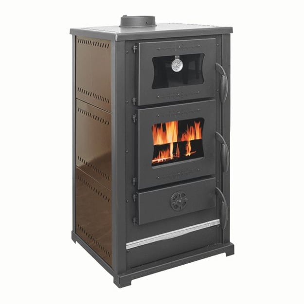 Soba pe lemn Termax Bucovina, 12.2 kW, cuptor incorporat, randament 84.17%, 80 m², Maro