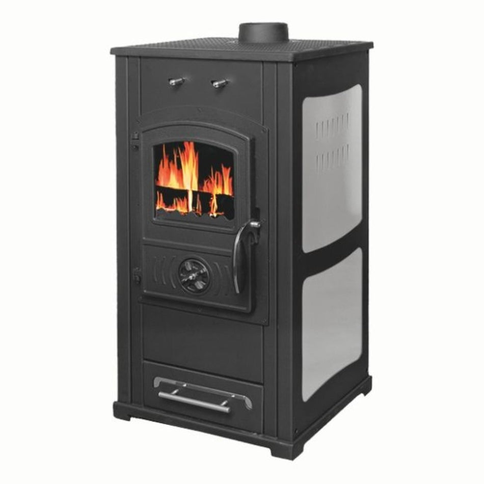 Soba pe lemn Termax Bunica, 8.45 kW, randament 80.36%, 55 m², Alb