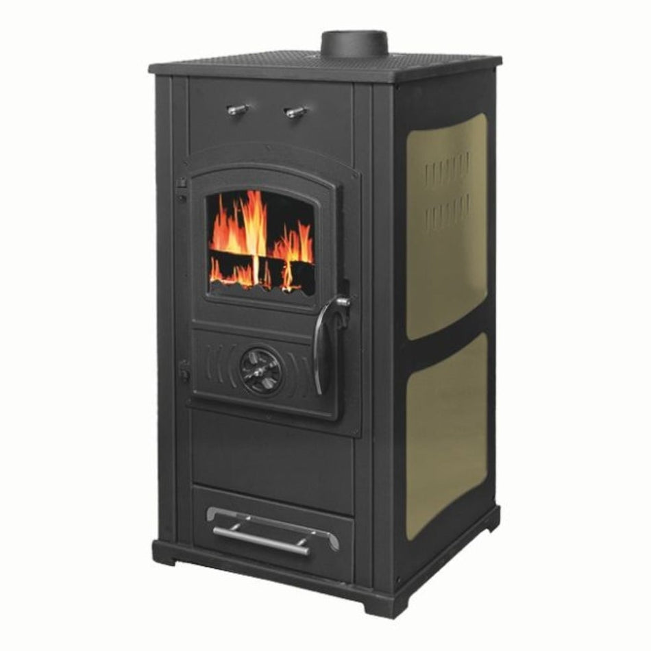 Soba pe lemn Termax Bunica, 8.45 kW, randament 80.36%, 55 m², Maro