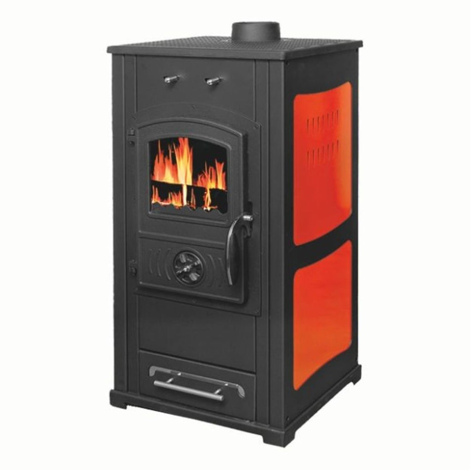 Soba pe lemn Termax Bunica, 8.45 kW, randament 80.36%, 55 m², Rosu