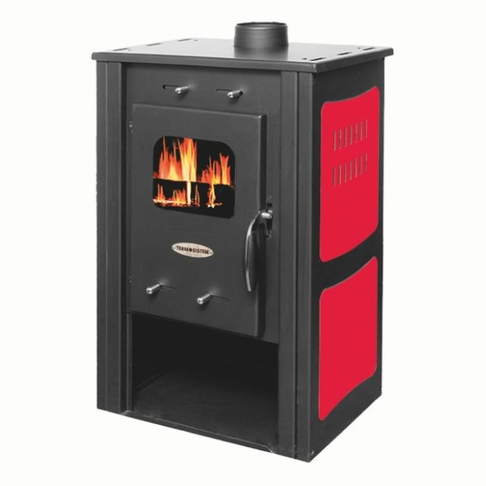 Soba pe lemn Termax Haiduc, 7.02 kW, randament 85.74%, 45 m², Rosu