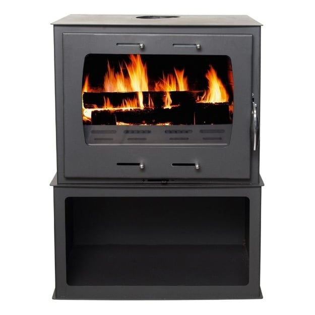 Soba pe lemn Termax Ilinca, 12.2 kW, randament 84.17%, 80 m², spatiu depozitare lemne, Negru