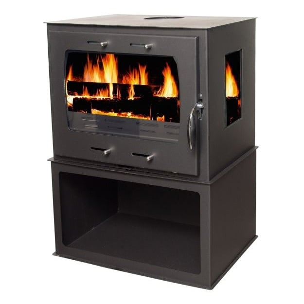 Soba pe lemn Termax Ilinca, 12.2 kW, randament 84.17%, 80 m², spatiu depozitare lemne, Antracit