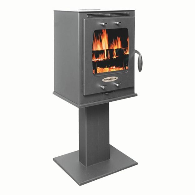 Soba pe lemn Termax Vesta cu picior, 9.47 kW, randament 84.32%, 60 m², Antracit