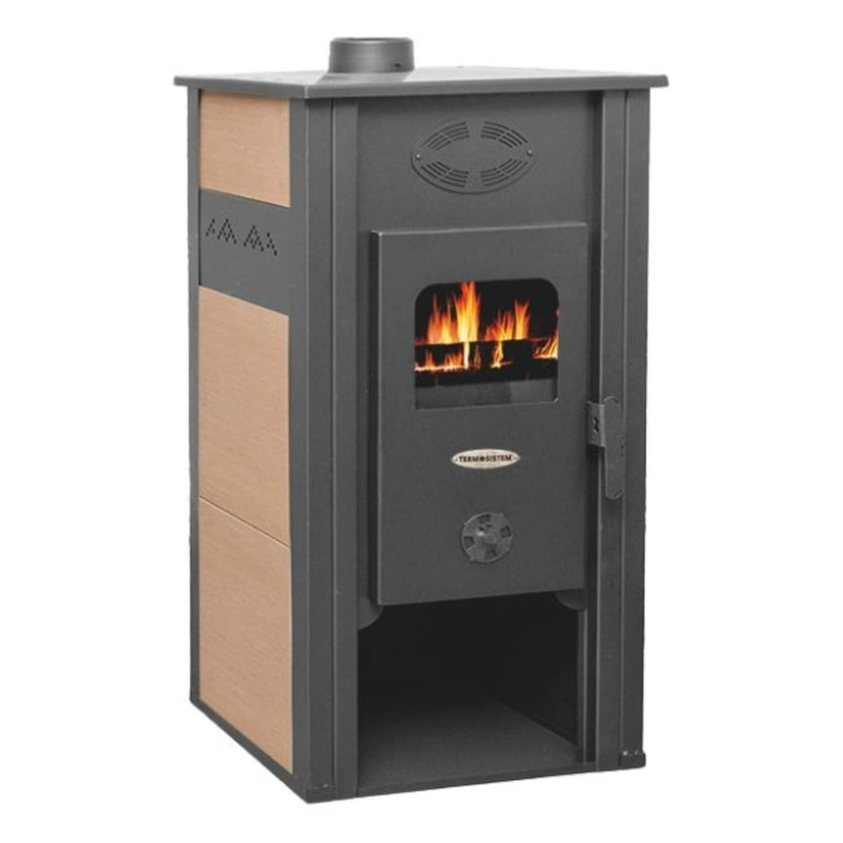 Termosemineu pe lemn Termax Thermis, 24.43 kW, randament 85.10%, 155 m², Bej