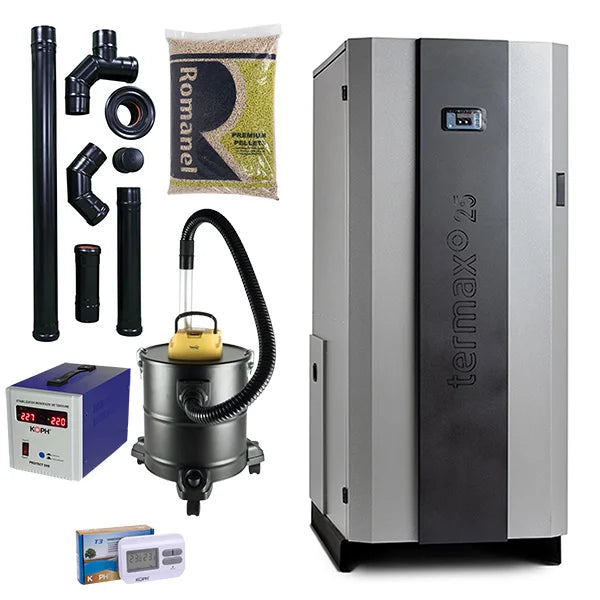 Pachet Centrala Cu Peleti de 25 kW, Termax Compact