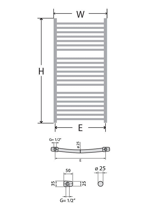 Radiator de baie cu suport prosop Termax